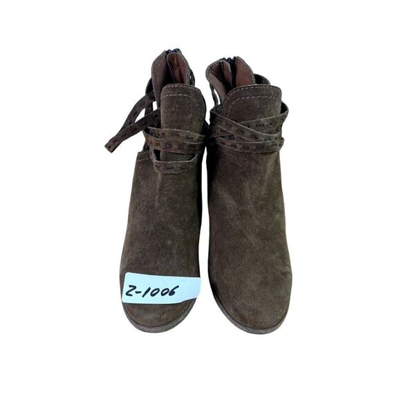Frye Bootie Naomi Pickstitch Women 7B Brown Suede Strappy Ankle Junk Gypsy Boho - Picture 13 of 13